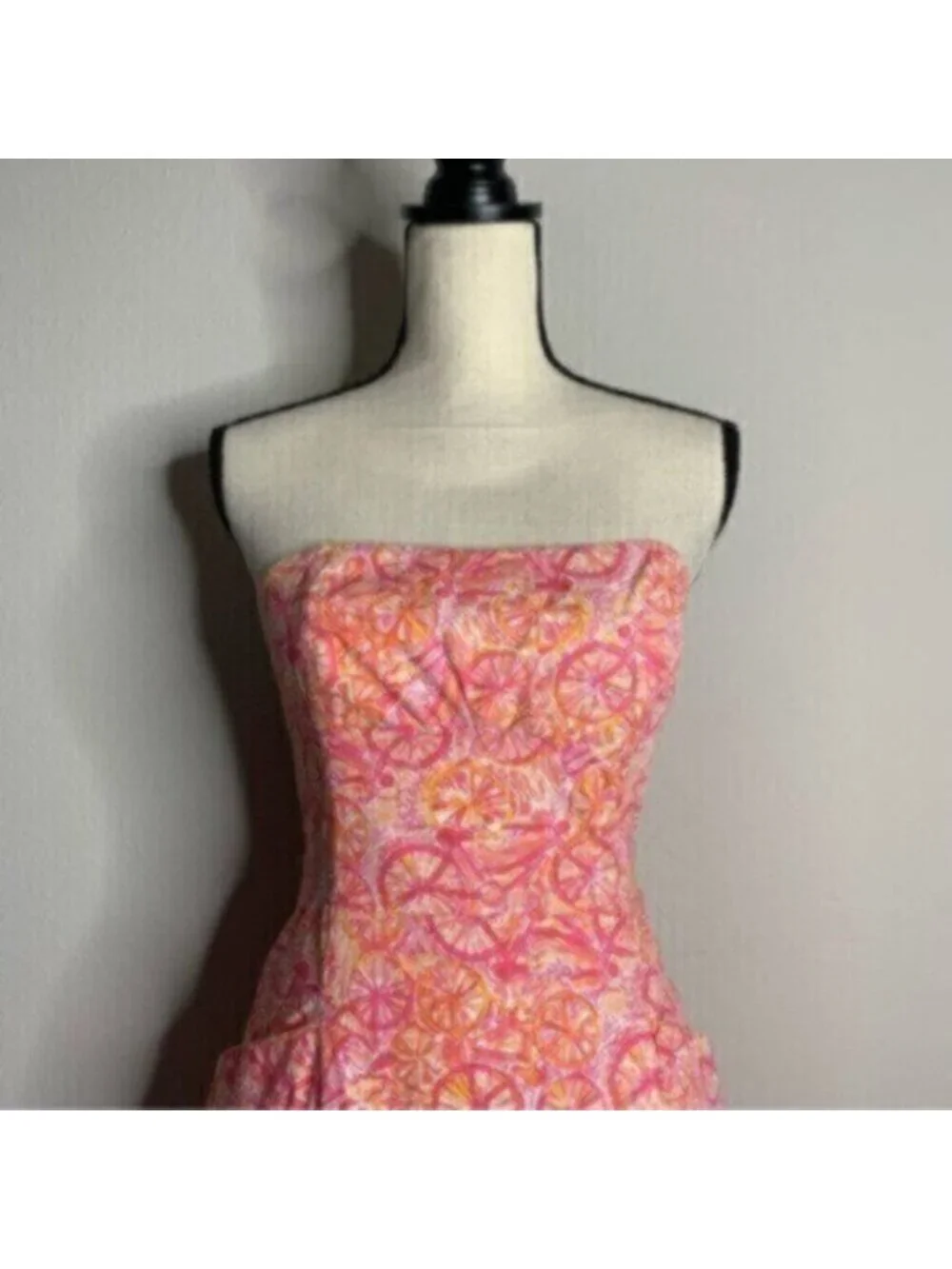 Lilly Pulitzer Delphina Orange & Pink Strapless Mini Dress - Picture 5 of 11